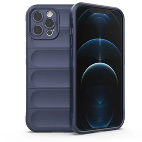 Magic Shield dėklas telefonui iPhone 12 Pro Max lanksčios šarvuotos tamsiai mėlynos spalvos dangtelis