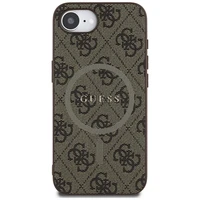 Guess 4G Ring Classic Logo Magnetinis dėklas telefonui iPhone 16e - ruda
