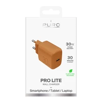 "Puro Pro Lite" 30 W USB-C sieninis įkroviklis - oranžinis