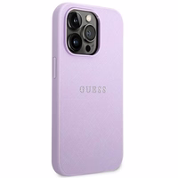 Guess Saffiano dirželis dėklas telefonui iPhone 14 Pro - violetinis