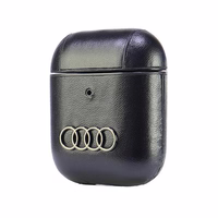 Audi odinis didelio logotipo dėklas AirPods 1 / 2 - juoda