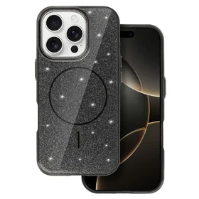 Magnetinis Itin Plonas Blizgus dėklas Iphone 13 Pro Max juoda