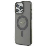 Guess IML Rhinestones Magnetinis dėklas telefonui iPhone 16 Pro - juodas