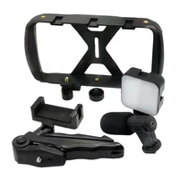 Selfie lazda (f) su belaidžiu nuotolinio valdymu tripodu su LED ir mikrofonu tiesioginei transliacijai TL-49T - juoda