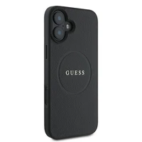 Dėklas telefonui Guess Grūdėtas auksinis žiedas MagSafe iPhone 16 Plus - juodas