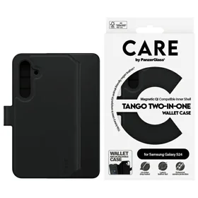 CARE by PanzerGlass Funkcija Tango 2in1 Piniginės tipo dėklas Samsung Galaxy S24 - juodas