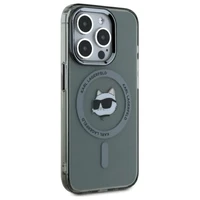 Karl Lagerfeld KLHMP15XHLSCHK iPhone 15 Pro Max 6.7" juodas kietasis dėklas IML Metal Choupette Head Magnetinis (MagSafe)