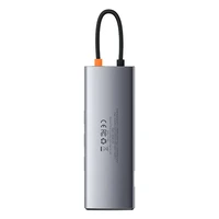 Hub 9in1 Baseus Metal Gleam serija, USB-C į 3x USB 3.0 + HDMI + USB-C PD + Ethernet RJ45 + microSD/SD + VGA