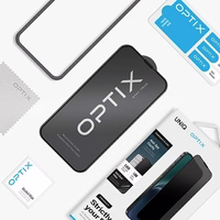 Uniq Optix privatumo grūdintas stiklas iPhone 15 / 14 Pro su aplikatoriumi
