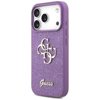 Guess Fiksuotas Blizgus Didelis 4G dėklas telefonui iPhone 17 Pro - violetinė