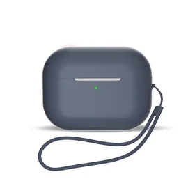 Silikoninis dėklas AirPods 3 + riešo dirželio virvelė - mėlyna