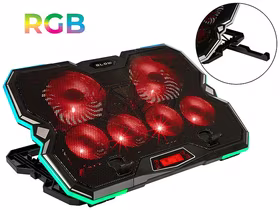 6 ventiliatorių „VORTEX RGB“ nešiojamojo kompiuterio aušinimo kilimėlis