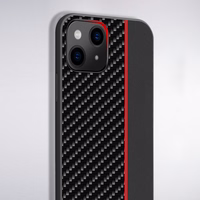 Tel Protect CARBON Dėklas telefonui Xiaomi Redmi Note 11 5G/Note 11S 5G/Poco M4 Pro 5G juodas su raudona juosta