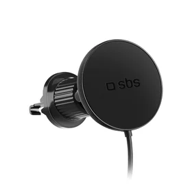 Išmaniojo telefono laikiklis su įkrovikliu SBS TESUPPMAG15WVENT, suderinamas su MagSafe – juodas