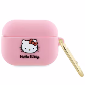 Hello Kitty Silikoninis 3D Kitty Head dėklas AirPods Pro - rožinis