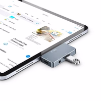 HUB Tech-Protect V6 4in1 USB-C - USB-A 3.0 / USB-C PD100W / HDMI / mini jack 3.5mm - pilkas