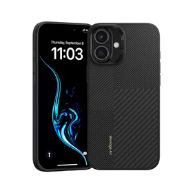 Benks Montage magnetinis Armor Pro Kevlar dėklas su metaliniu rėmeliu 600D+1500D Iphone 16 telefonui juodas
