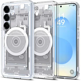 Spigen Ultra Hybrid Mag dėklas telefonui Samsung Galaxy S25 Zero One - baltas
