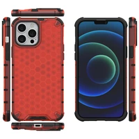 Honeycomb Case šarvu dangtelis su TPU buferiu iPhone 13 Pro Max raudonas