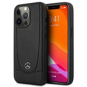 Mercedes MEHCP15XARMBK iPhone 15 Pro Max 6.7" juodas kietas odinis dėklas telefonui Urban