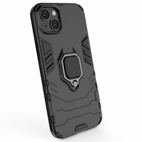 Ring Armor dėklas telefonui iPhone 14 Pro Max šarvuotas dangtelis su magnetiniu laikikliu ir žiedu juodas