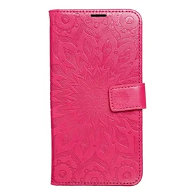 MEZZO knygos tipo dėklas telefonui XIAOMI Redmi Note 14 4G (GLOBAL - 164,84mm x 78,15mm x 8,16mm) su mandala, purpurinis