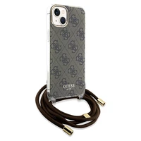 Guess Crossbody Cord 4G Print dėklas telefonui iPhone 15 / 14 / 13 - rudas