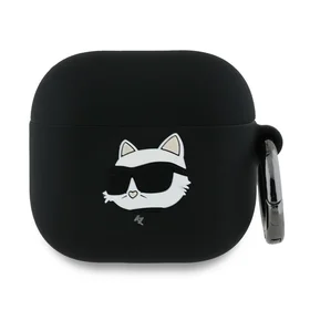 Karl Lagerfeld Silikoninis Choupette Head 3D dėklas AirPods 4 – juodas