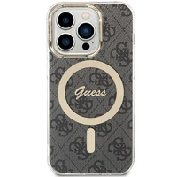 Guess IML 4G magnetinis dėklas telefonui iPhone 15 Pro - juodas