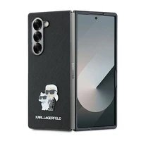 Karl Lagerfeld Saffiano metalinio ženklo dėklas telefonui Samsung Galaxy Z Fold 6 - juoda