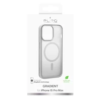 Puro Gradient magnetinis silikoninis dėklas telefonui iPhone 15 Pro Max - sidabrinis