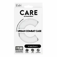 CARE by PanzerGlass Urban Combat dėklas telefonui iPhone 15 - permatomas