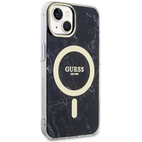 Guess GUHMP14SPCUMAK iPhone 14 6.1" juodas/juodas kietas dėklas Marble Magnetinis