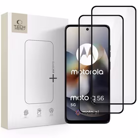 Tech-Protect Glass Fit+ 2 dalių grūdinto stiklo rinkinys Motorola Moto G56 5G - juodas