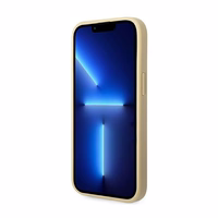 Guess Glitter Script dėklas telefonui iPhone 14 Plus - auksinis