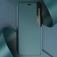 Eco Leather View Case eleganti knygos tipo dėklas su stovu iPhone 13 Pro Max žalias