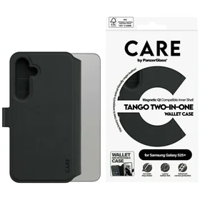 CARE by PanzerGlass Funkcinis Tango 2in1 piniginės dėklas telefonui Samsung Galaxy S25+ - Juodas