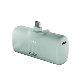 SBS EcoPower 5000 mAh 10W išorinė baterija su įmontuotu USB-C prievadu - žalia