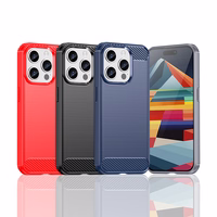 Lankstus anglies rašto dėklas telefonui iPhone 15 Pro Carbon Case - juodas