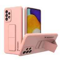 Wozinsky Kickstand Case silikoninis dėklas su stovu Samsung Galaxy A73 rožinis
