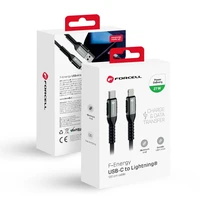 FORCELL F-ENERGY C259 kabelis Type C į Lightning PD 3A 27W Cafule 1,2 m juodas