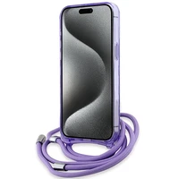 Karl Lagerfeld IML Crossbody Monogram Karl & Choupette Head Magnetinis dėklas iPhone 15 Pro - violetinis