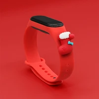 Dirželis Xmas Xiaomi Mi Band 3 / 4 Kalėdinis silikoninis dirželis apyrankė su kojine - raudona