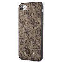Guess 4G Metal Gold Logo dėklas telefonui iPhone SE 2022 / 2020 / 7 / 8 - Rudas
