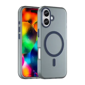 Dėklas telefonui iPhone 17 - Magnētinis abrazyvinis dėklas, suderinamas su MagSafe - matinis mėlynas