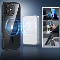 ESR Classic Hybrid Halolock MagSafe komplektas su apsauginiu stiklu iPhone 16 - skaidrus su juodu rėmeliu