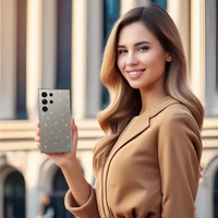 Krištolo blizgučių dėklas telefonui Samsung Galaxy S25 Ultra – sidabrinis