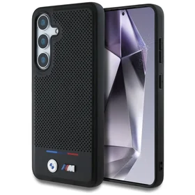 BMW odinis MagSafe dėklas su trispalve juostele, skirtas Samsung Galaxy S25 – juodas