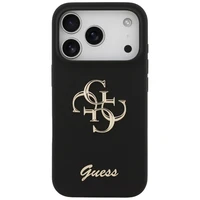 Guess Silikoninis didelis 4G užrašas dėklas iPhone 17 Pro - juodas