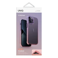 Uniq Combat Duo dėklas iPhone 14 Pro Max - alyvinis ir rožinis